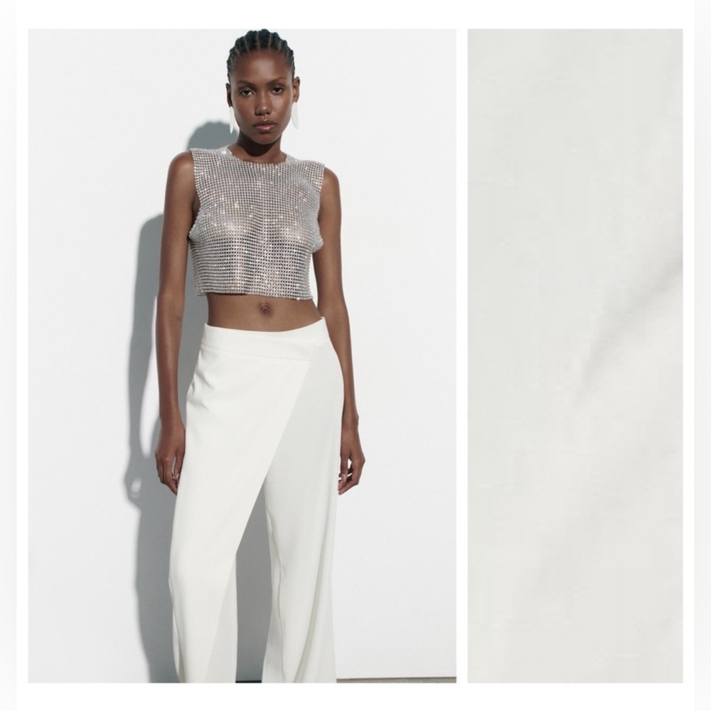 NWT Zara Pareo Pants White